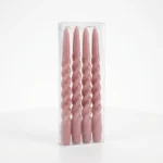 Set od 4 spiralne dekorativne sveće (puder roze)