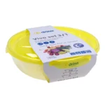 Set plitkih okruglih posuda za čuvanje sa žutim poklopcima 3/1